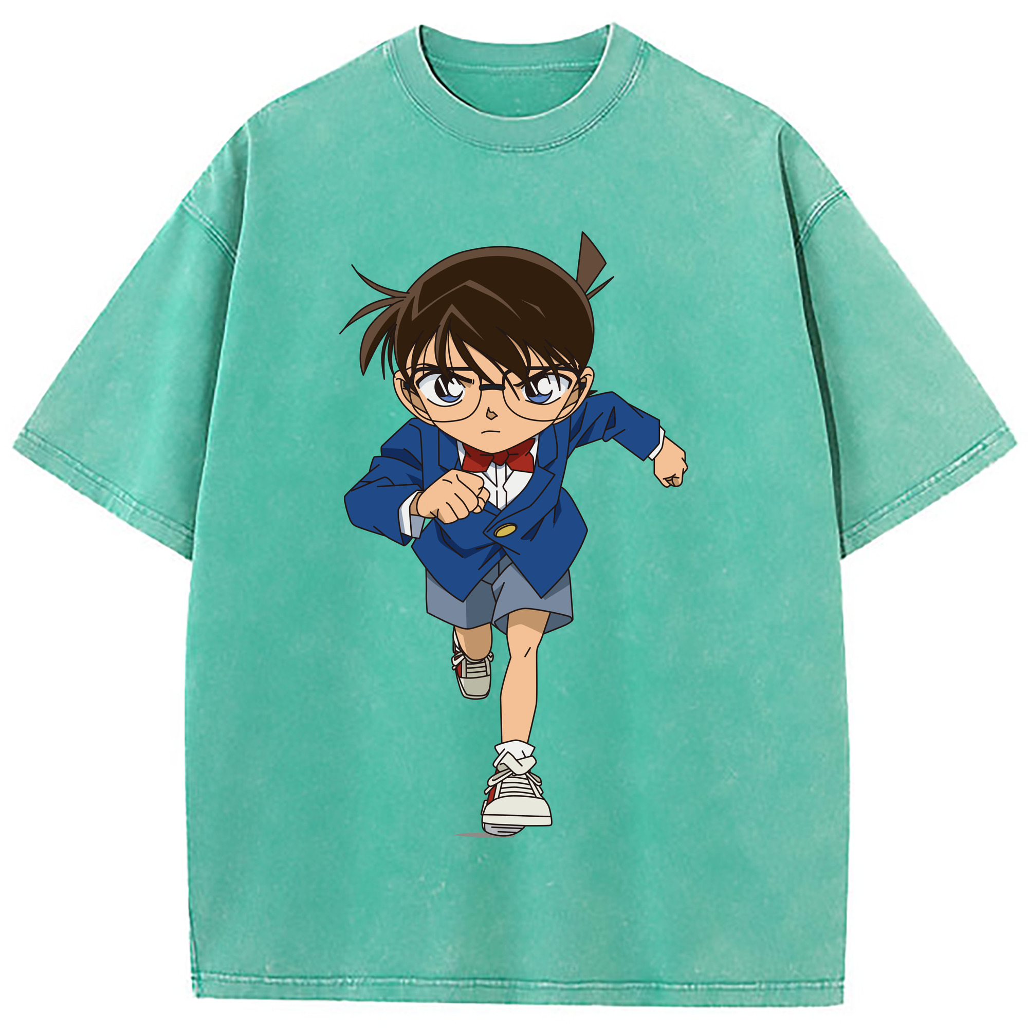 （画像用） 名探偵コナン 江戸川 コナン Detective Conan Conan Edogawa 綿100% ヴィンテージ風 半袖Tシャツ（フロントプリント）